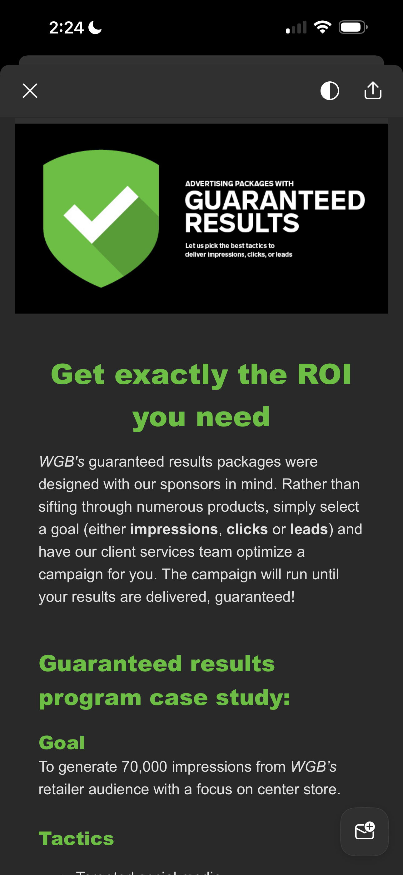 Email campaign example